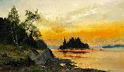 Mauritz Lindstrom Evening Colors on the Lake china oil painting artist